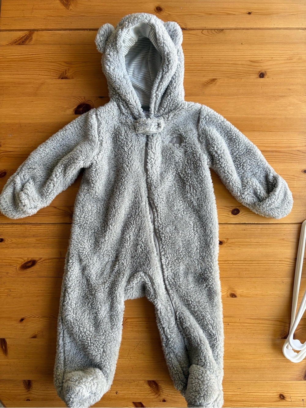 Carter’s Grey Sherpa fleece bear suit 9mo